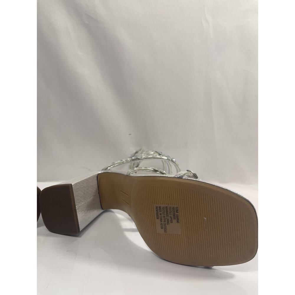 Wild Pair Shoes Women's Size 10 Silver VIARRAF Rhinestone Strappy Heel Sandals - Picture 12 of 16
